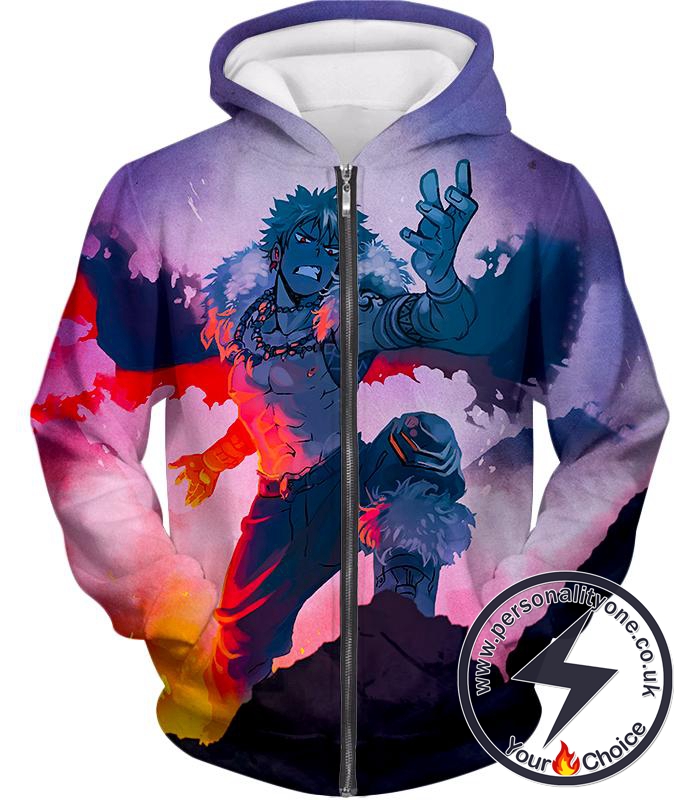 My Hero Academia Ultimate Bakugo Katsuki Fan Art Promo Cool Action Zip Up Hoodie